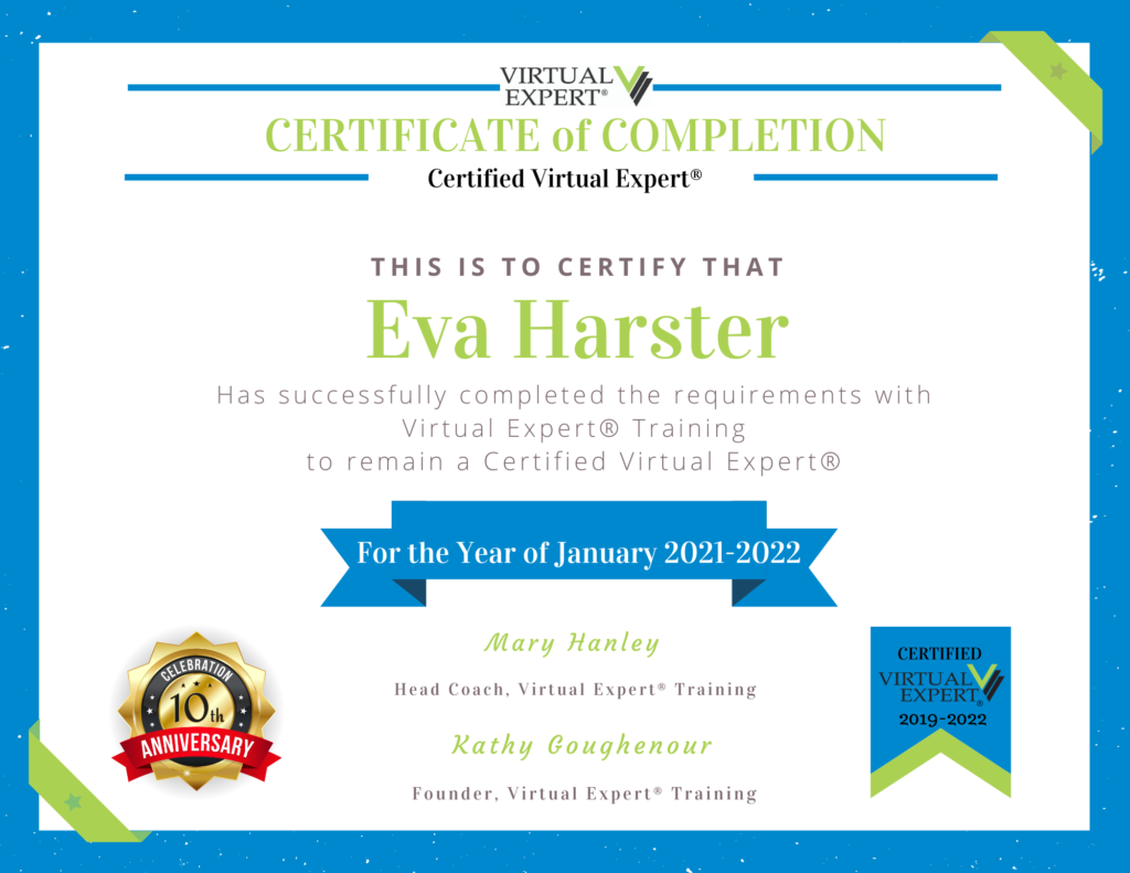 Certified Virtual Expert Certificate